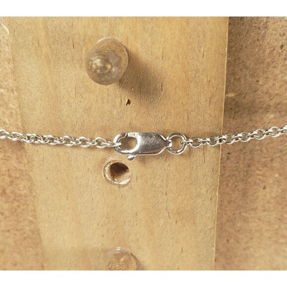 Vintage 925 Sterling Silver w Diamond Circle Cross Hearts Pendant Chain Necklace - Picture 16 of 16